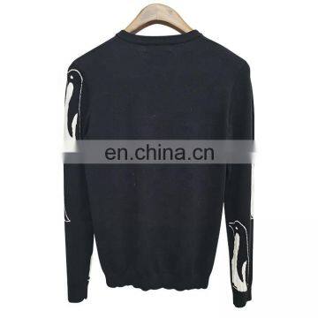 DiZNEW Custom Latest Flat Knitting Sweater Fashion Pattern Crew Neck Fancy Black Men Sweater photo-2
