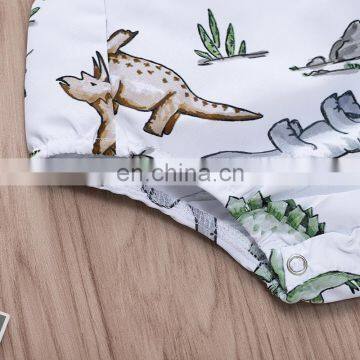 2019 Summer Newborn Baby Infant Jumpsuit Fly Sleeves Dinosaur Romper Cotton Baby Clothes Outfit photo-4