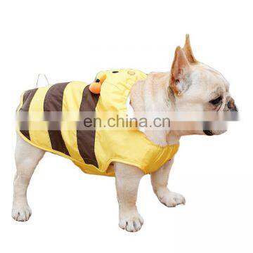 New design fashion waterproof little bee luxury pet dog yellow rain coat raincoat outfit