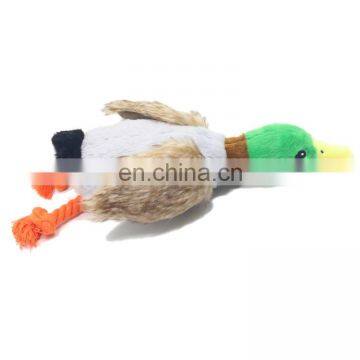 Eco-Friendly Animal Shaped Wind Duck Flippers String Pet Squeaky Plush Toy for Dog photo-3