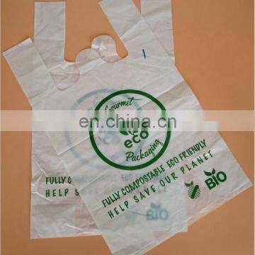 corn starch 100% biodegradable compostable shopping bags with custom logo printing