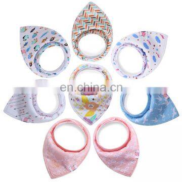 100% Organic Cotton 8 Pack Baby Bandana Bibs for Drooling and Teething