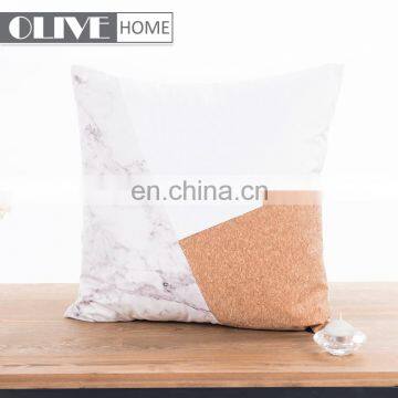 2018 Spring New Geometry Pillow Poly Canvas Patchwork Applique Cork Sofa Cushion photo-2