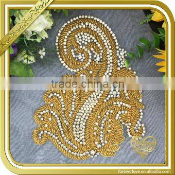 Garments Applique with Gold Beaded FHA-018