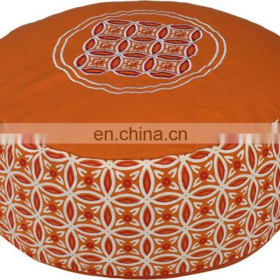 filling with Buckwheat Cotton Canvas fabric best Embroidered zafu Meditation Cushion