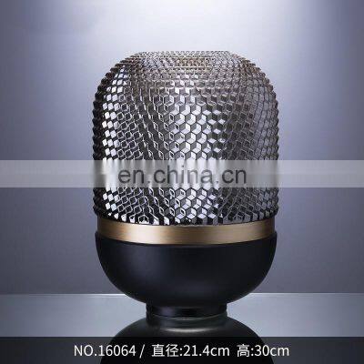 Nordic Style Home Interior Big Flower Colored Glass Vases Large Glass Flower Vase photo-5