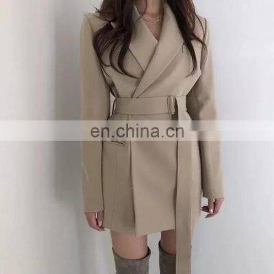 Оптовая продажа индивидуально изготовленных ретро повседневных костюмов для офисных работников, офисной одежды, бежевых блуз для женщин, жакетов и курток для женщин photo-5