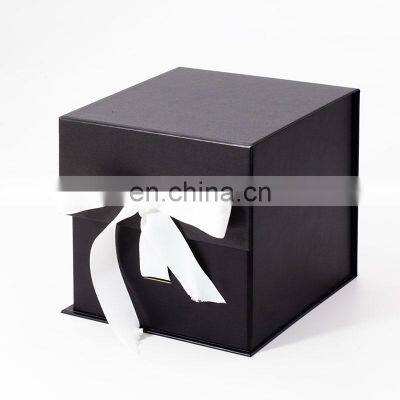Black Square Cube Custom Eco-friendly 17.5cm Magnetic Lid Gift Boxes Packaging