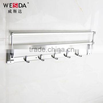Wesda 90 Degree Rotation Hotel Bathroom Tmetal Towel Shelf Wall Hook 2028 photo-4