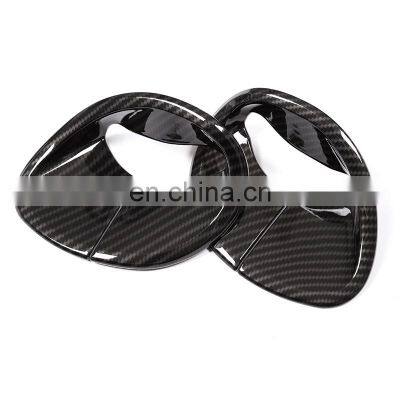 2pcs Carbon fiber Style For Alfa Romeo Giulia 2016 2017 2018 ABS Chrome Front Safety Belt Cover Trim Car Accessories