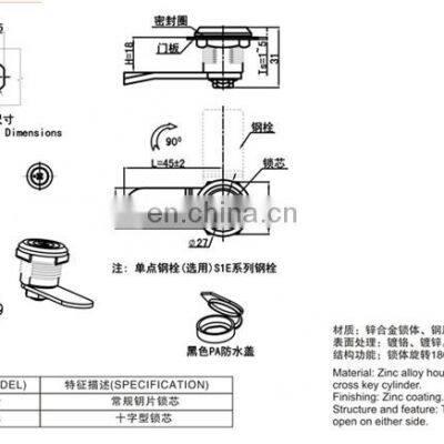 MS802 Zinc Alloy Die-cast Housing and Cylinder Cam Lock Cabinet Lock Machine Cam Door Locks photo-5