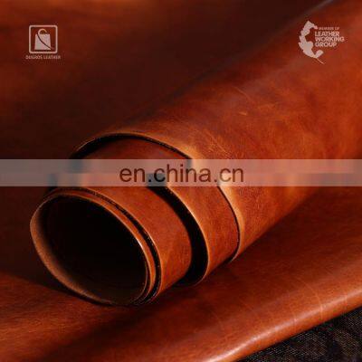 Glossy Top Side Vegetable Tanned Full Grain Genuine Cow Hide Leather Manufacturer