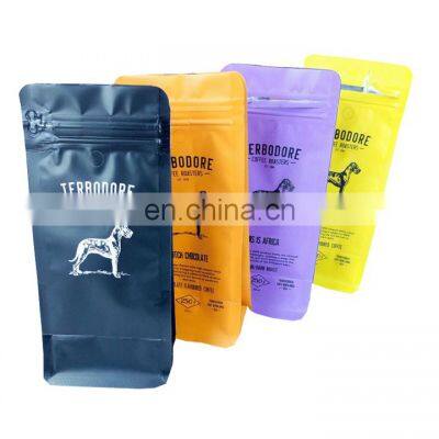 custom print logo stnd up aluminum foil zip lock coffee bag with valve