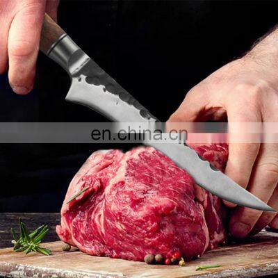 Stainless Steel Hand-forged Hammered Steel Head Butcher Knife Kitchen Knife With Double Steel Head Boning Knife photo-4