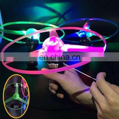 Kid Sports Pull Line Saucer Toys Children Outdoor Fun Rotating Flying Toy LED Light Processing Flash Flying Toy For Parks Beach photo-4