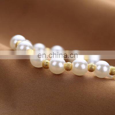 2022 New Imitation Pearls Couple Bracelet Men Fashion Handmade Toggle Clasp Bead Bracelet For Men Jewelry Gift