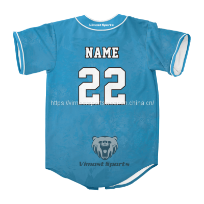 2023 Simple Custom Sublimated Baseball Jersey With Blue Colors photo-2
