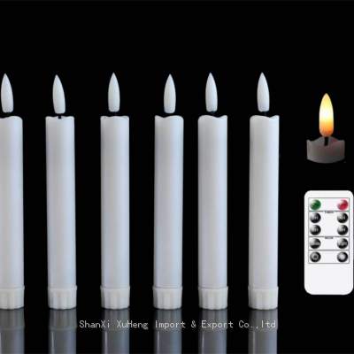 Wholesale 6.5 inches Plastic Remote Controlled Candle 3D Wick Flameless LED Candle For Bar and Party Decoration