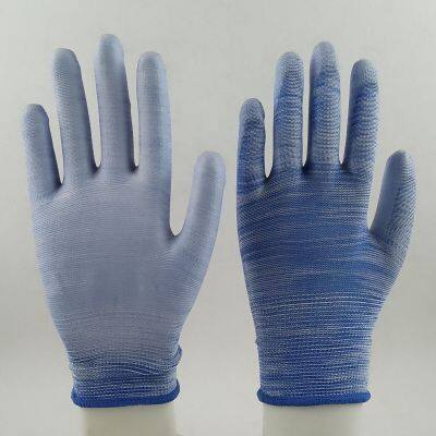 polyester knitted pu palm coated safety work gloves