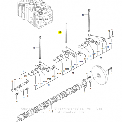 35C05-21401 Push Rod F8000-07000 05950-04010 35C04-11800 35C05-13200 35C05-23700 Suit For Mitsubishi S6R S12R S16R