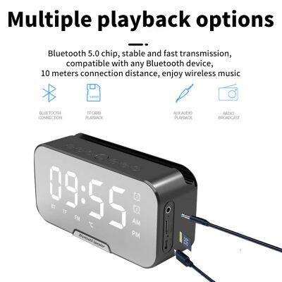 Latest Desktop Bluetooth Speaker Alarm Clock Speaker Phone Holder Portable Outdoor Wireless Speaker photo-5
