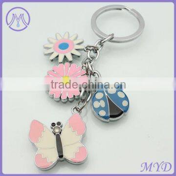 Customized stainless steel animal butterfly keychain