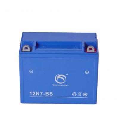 Maintenance Free Blue 12N7-BS 12v China Motorcycle Battery Cheap Prices Long Life