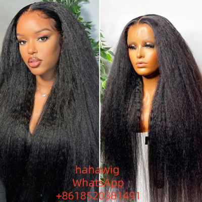 Wig 100% human hair virgin hair lace wig Kinky Straight
