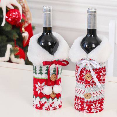 2022 New Luxury Home Decorations Santa Claus Snowman Ornaments Xmas Party Merry Christmas Decor Wine Bottle Cover