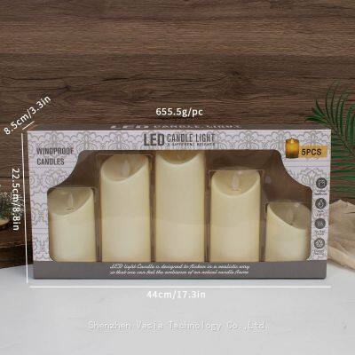 Wholesale Timer LED Candles with Real Wax Shell – Flameless, Battery Operated, Flickering Flame Decorative Sets/Pack, 3