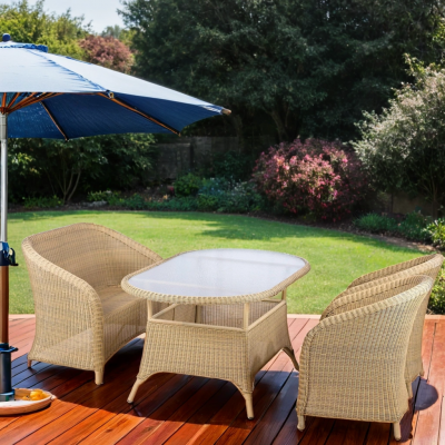 All Weather Waterproof and Sun Resistant Outdoor Garden Furniture Outdoor Table Elegant Dining Set