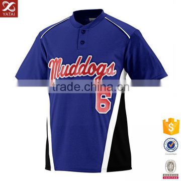 Sublimated quick dry plus size baseball shirt