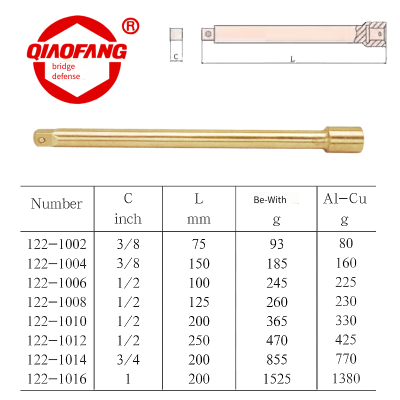Explosion-proof Socket Extension Rod, Spark-free Tool, Bridgefang Brand, Made of Beryllium Bronze and Aluminum Bronze photo-3