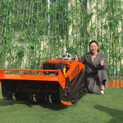Vigorun Tech Robot Gas Mower, Flail Mower & Brush Cutter Compatible, Remote-Controlled Electric Mower for Agriculture