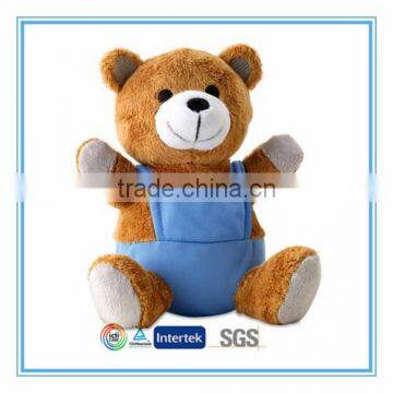 Baby toy plush teddy bear with overalls