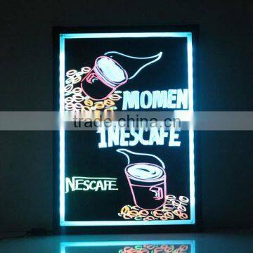 2014 new trend acrylic or tempered glass led advertising board