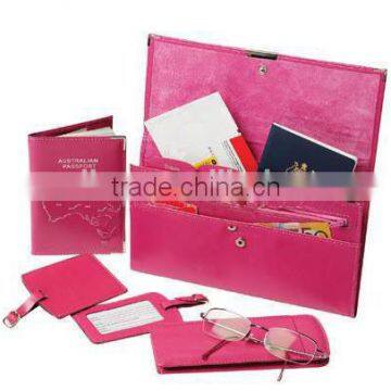 Classic travel wallet passport holder luggage tag sets