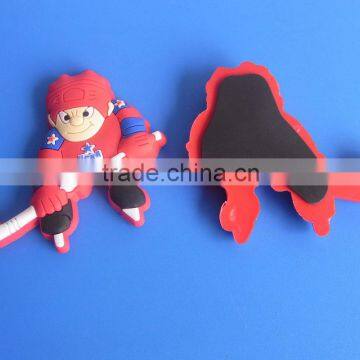 customized hockey player figure 3d pvc fridge magnets