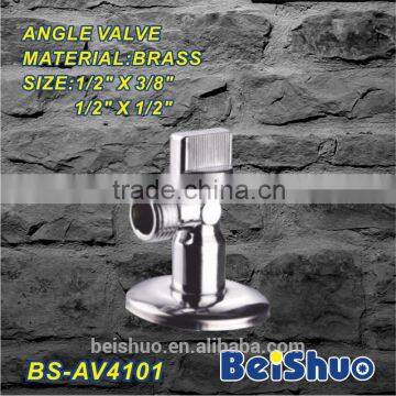 1/2"x3/8" Chrome Plated Brass 1/4 Turn Angle Valve