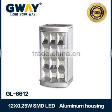 LED Rechargeable aluminum emergency light,Use 6V 4AH lead acid battery