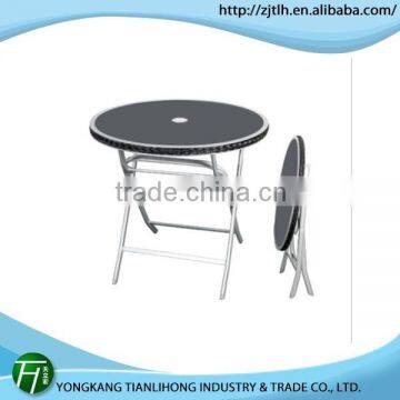 high quality glass picnic table/stainless steel dining table with glass