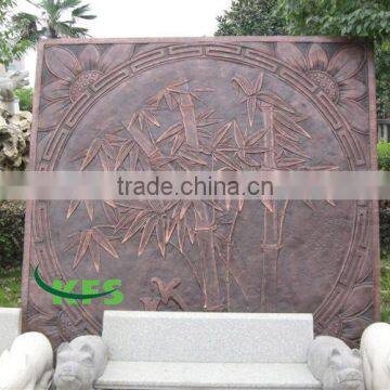 Bronze bamboo relief sculpture