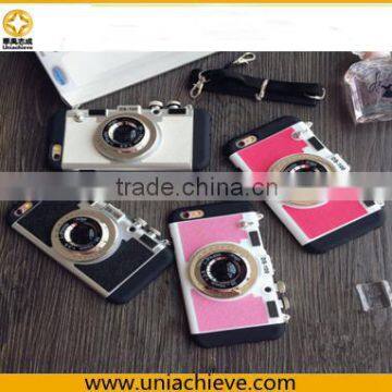 For IPhone 6S/6SPlus 3 in 1 Fashion Design Creative Silicone Camera Back Case Cover With Strap Red photo-6