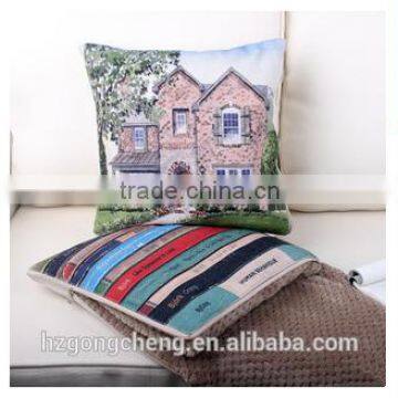 Factory Direct Sale Cotton Linen 2 in 1 Pillow Blanket for Car and Travel photo-4