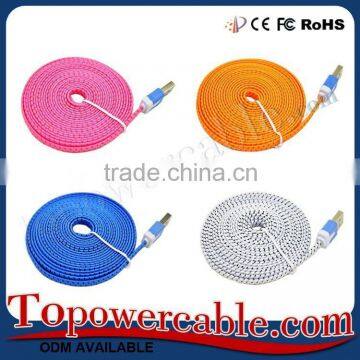 Fast Charging Flat Woven Fabric Dual Micro Usb Cable 2.0 With Customized Length photo-3