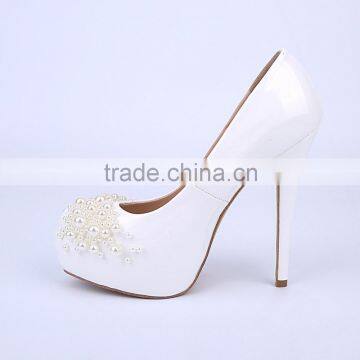 Women pump shoes guangdong wholesale dropship women designer shoes pearl wedding shoes ladies formal shoes