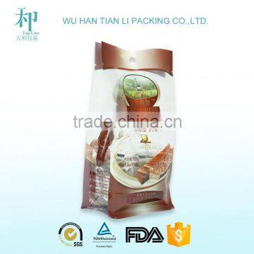 OEM factory new design custom printed laminating clear flat bottom plastic candy bag with die cut