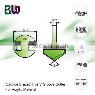 Tungsten Carbide Brazed Tips V Groove Cutter For Acrylic Material photo-2