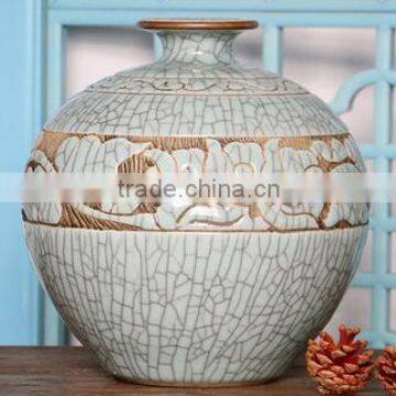 Chinese antique crackle ceramic flower vase LW988