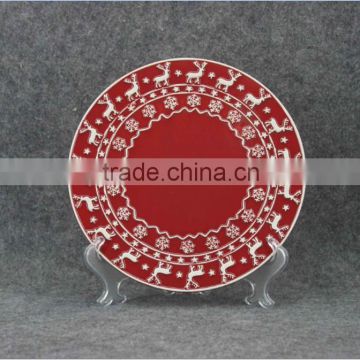 Christmas series of embossed 3D ceramic Salad plate